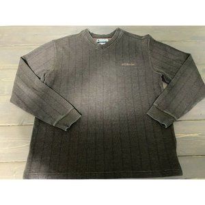 Columbia Sweater Mens L Brown Pullover Long Sleeve Used Cotton Excellent Warm